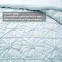 BEDAZZLED Queen Comforter Set, Cornflower Blue Pinch Pleat Ruffle, 3 Pieces | Soft Microfiber Bedding Set, Pintuck Texture, Farmhouse Shabby Chic Style, Lightweight & Breathable, All Season Comfort