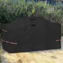 86 Inch Island Grill Cover - 600D Heavy Duty Waterproof All Weather Protection Outdoor Cover, Black