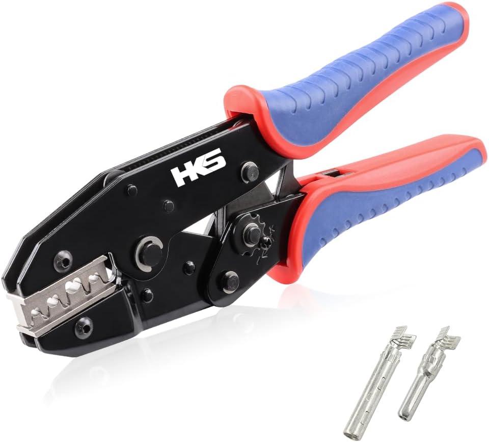 HKS Crimping Tool for Solar PV Cable Connectors - Ratcheting Wire Crimpers - AWG 14-8 (2.5-10mm) - Ratchet Terminal Crimper - Electrical Crimping Tool