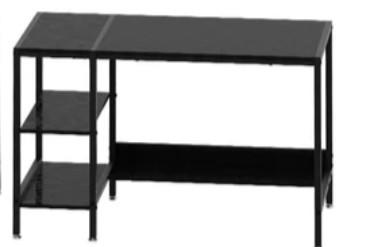 MINOSYS Computer Desk - 47” Gaming Desk, Home Office Desk with Storage, Small Table with Monitor Stand, Storage Space-Savor, Modern Table, Black