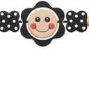 Baby Bouncer Toy Bar Compatible with Baby Bjorn Bouncer, Wooden Bouncer Toy Bar Attachment, Rotatable Sensory Toys Gifts for Babies (Black and White Flower)