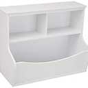 Amazon Basics Children's Multi-Functional 3 Shelf Bookcase and Toy Storage Bin, White, 14.84" D x 31.25" W x 24.56" H
