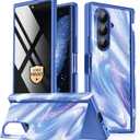 GVIEWIN for Z Fold 7 Case with Privacy Screen Protector [Compatible with Magsafe][Built-in Kickstand] Magnetic Full-Body Hinge Protection Slim Phone Case for Samsung Galaxy Z Fold 7, Aurora/Azure Blue