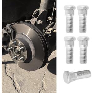 5PCS Wheel Studs, Steel Tire Studs, 49mm Long & M12x1.5 Steel Lug Bolts, Wheel Lug Stud Car Accessories Compatible with Chevy Lexus Toyota Scion Pontiac,Replace #610-266 90942-02049 (5Pcs)