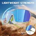 Sports Sunglasses. Ultra-light TR90 Frame, UV400 protection. Ideal for Pickleball, Cycling and Outdoor sports (Black/Blue Mirror)