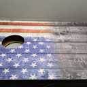 Wild Sports 2x3 or 2x4 Cornhole Outdoor Game Set, USA Flag or Natural Wood Options with Carry Bag Included Perfect for Backyard, Beach, and Tailgates, Add On Extra Bags