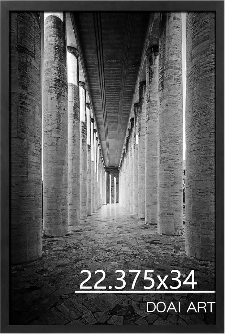 DOAI ART 22.375x34 Poster Frame Black, Poster Frames 22.375 x 34 inches, 22.375x34 1Pack