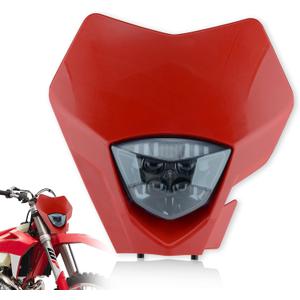 Universal Dirt Bike LED Head Lamp - Motorcycle LED Headlights for Pit Bike ATV (Red)