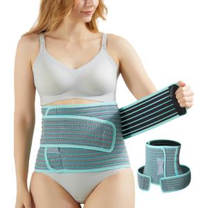 MOOIMOM Maternity Belt 2 in 1 Postpartum Belly Bands for Pregnant Women Pregnancy, Back Pain Relief, C Section Recovery, Waist Binder, Rayon Made with Bamboo Charcoal Fiber(Premium Gentle Mint, L)