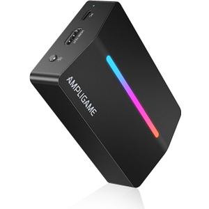 Fifine AmpliGame Video Capture Card, HD 1080 60fps for Audio Video, Gaming, Live Streaming, 4K HDMI to USB Capture Card Compatible with PS4/Windows/Mac OS/Switch/Xbox-V3 (Black)