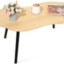 Small Coffee Table Cloud Coffee Table Modern Center Table Floor Table Walnut Irregular Coffee Tables Suitable for Living Room Small Spaces, 39.5" W x 20" D x 16.5" H