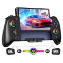 Gammeefy Switch Controllers Compatible with Nintendo Switch/Switch OLED, One-Piece Joypad Controller Replacement for Switch Pro Controller with 9 Lights Color, Turbo, Macro, KeyLinker APP