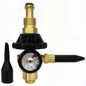 Helium Tank Regulator 0-3000 PSI Gauge and CGA580 Tank Valve for Balloons with Foil Balloon Inflator Adapter