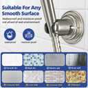 Suction Cup Handheld Shower Head Holder - Shower Head Holder Wall Mounted with Vacuum Power for Bathroom Tile/Glass(Nickel)