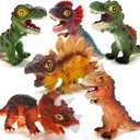 6 Piece Jumbo Dinosaur Toys for Kids 3-5, Soft Dinosaurs with Sound, Perfect Party Favors for Kids' Birthdays