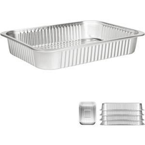 Aluminum Foil Pans, Extra Heavy Duty Disposable Aluminum Baking Pans, 14.57"10.63" Steam Table Pans for Cooking, Heating, Storing, Prepping Roasting and Chafing (5 Pack Silver)