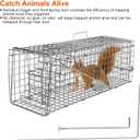 KOCASO Live Animal Cage Trap, Collapsible Humane Live Animal Cage Trap, Galvanized Steel Humane Live Trap Cage for Rabbit,Stray Cat, Groundhog, Raccoon,Squirrel,Chipmunk,Mole,Skunk,Gopher,24"x8"x8"