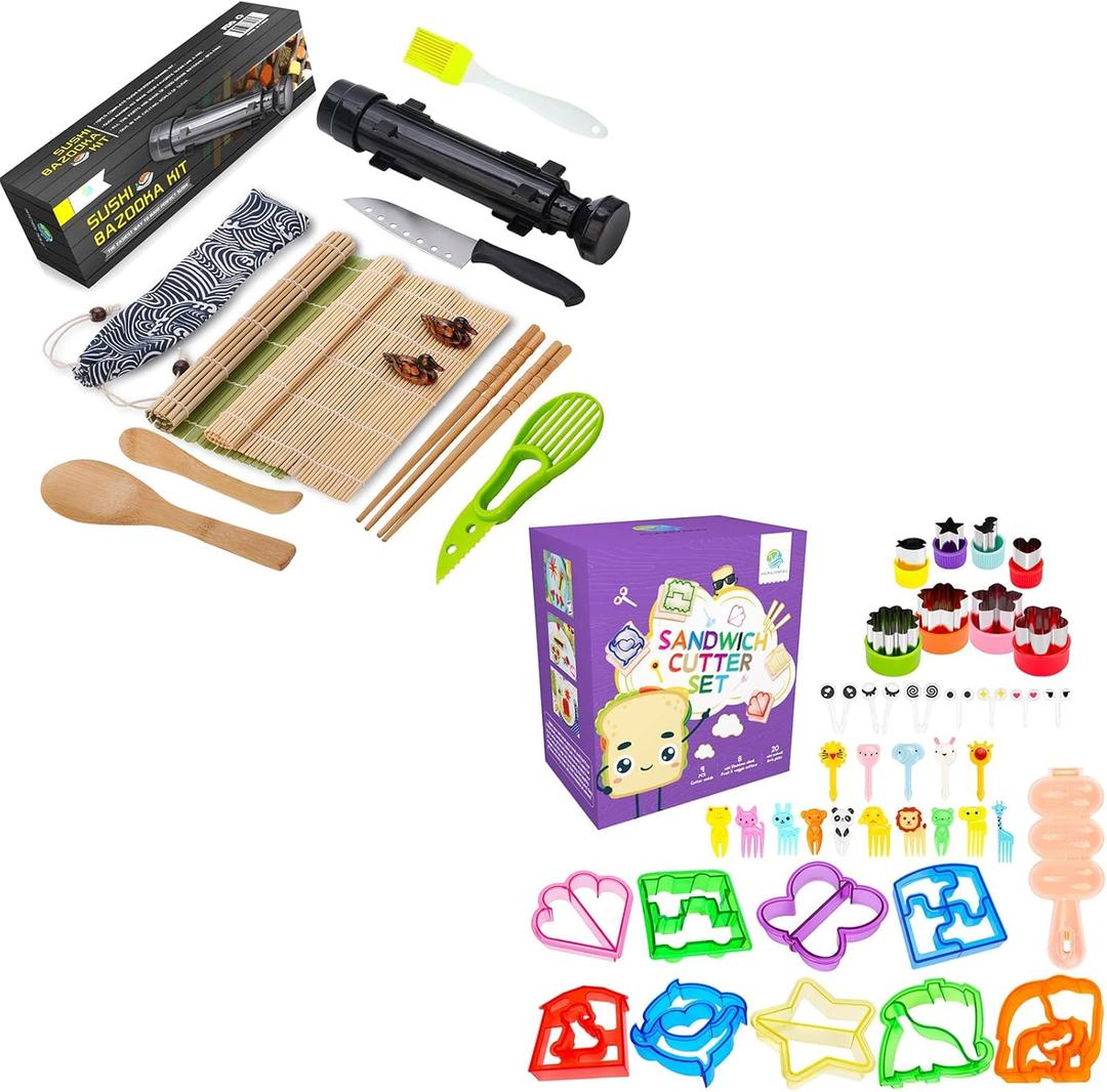 FUNGYAND Sushi Making Kit Bento Box Accessories Kit, Make Your Lunch Easy and Fun