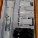 oneisall 4 in 1 Dog Grooming Kit with LCD Display, Dog Hair Trimmer for Paw Nail Grinder, Rechargeable Cordless Low Noise IPX7 Waterproof Pet Clippers (White)