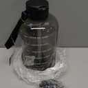 AQUAFIT Half Gallon Water Bottle with Time Marker - Straw & Chug Lid - BPA Free Gym Water Bottle with Straw - Big Gallon Jug (Gray, 64 oz - 2 Lids)