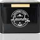 Laundry Pods Holder with Hinged Lid, Farmhouse Space-Saving Metal Container for Laundry Room Decor Organization and Storage, Detergent Dispenser for Efficient Laundry Room Use-Black