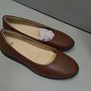 Women's Flats Comfortable Black Flats Shoes Women Round Toe Ballerina Flats Leather Dress Shoes Work Flats for Office(Brown, US 7)