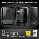 Wall-Mounted EV Charger Protection Box Compatible with Tesla Standard Most EV Chargers, Universal Weatherproof Charging Station Cover Case with Lock for Indoor, Outdoor, Home and Commercial