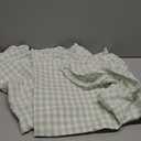 K MASANIJI 2 Pack Pile Green White Plaid Ruffle Gingham Euro Shams Pillow Covers, 100% Washed Cotton Checkered Farmhouse Pillowcases for Bed/Sofa Envelope Closure - 26''x26''