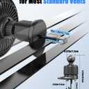 USB Car Vent Fan with Hooked Bracket: 5V/1A Portable Cooling Clip Fans for Car Air Vent Powerful 3 Speeds Quiet Brushless Motor Rotatable Clip-on Cooler for Most Vehicle Van Truck SUV RV Not Battery