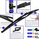2Pcs 48" Heavy Duty Windshield Saddle Mount RV Wiper Blade Replacement for Motorhome Recreational Vehicle RV and Bus with 20 Pieces Car Concentrated Washer Tablets 26.5mm