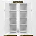 Cozivellia Tall Bathroom Storage Cabinet, Freestanding Linen Cabinet with 2 Doors & Adjustable Shelves, Floor Storage Cabinet for Bathroom, Living Room, Kitchen, White, 15.8" W