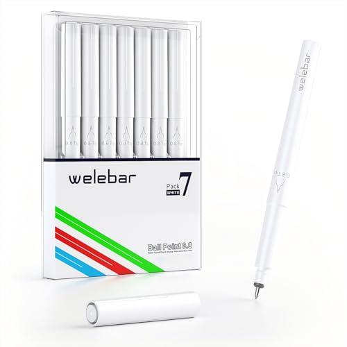 Welebar White Ink Gel Pens Compatible with Cricut Maker 3/Maker 4/Maker/Explore 3/Explore 4/Air 2/Air, 7 Pack Medium Point Pens for Drawing, Lettering, Adding Highlights