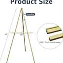 NianFeng Wooden Easel Stand for Sign, Easel Display Stand Floor for Wedding Sign with Adjustable Tray, 63-Inch, Tripod A-Frame Poster Light Duty, Welcome, Art Show & Baby Shower (Golden)