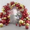 Burgundy Gold Balloons Arch Garland Kit-123Pcs Metallic Confetti Balloons for Birthdays, Anniversaries, New Years, Engagements, Weddings & Retirement Party