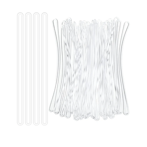 2 Pcs Clear Plastic Luggage Tag Loop Straps 5.9 Inch Tag Loops Transparent Name Tags Loop for Bag Tags ID Card Badge Holders