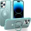CHAOFEnG Magnetic Compatible with iPhone 14 Pro Max Case with Stand, Teal Green