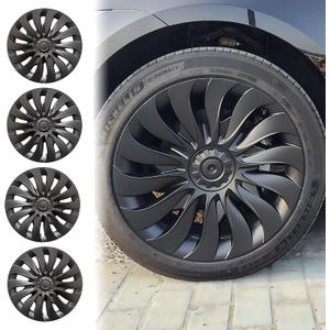 KAVANIC 4pcs Hubcaps Fits for Tesla Model 3 Highland 2024-2025 Wheel Covers 18 Inch Symmetry Design Rim Protector Matte Black ABS Wheel Cover for 18" Photon Wheels (RWD/AWD)