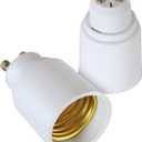 YI Lighting (Pack of 2) GU10 to E26/E27 Adapter - GU10 Bayonet Base to E26/E27 Edison Screw Bulb Socket Adapter Converter