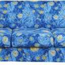 hyha Couch Cover, Floral Pattern, Stretch, Printed, 4 Pieces, Sofa Slipcovers, for 3 Separate Cushion Couch, Washable Furniture Protector for Dogs(Sofa, Starry Sky) (Large)