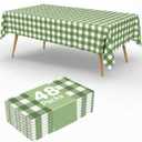Sage Green Gingham Disposable Tablecloth, 108" x 54" (48 Packs)