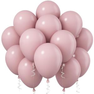Jobkoo Pink Balloons, 12 Inch 30 Pcs Boho Blush Pink Party Balloon Dusty Rose Nude Pink Balloons Retro Vintage Pink Latex Helium Balloons for Girls Baby Shower Anniversary Wedding Birthday Party Decor