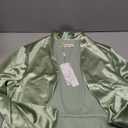 Belle Poque Women Long Sleeve Bolero Shrug Open Front Satin Jacket Ruffled Shrugs for Evening Dresses Formal (X-Large, Light Green)