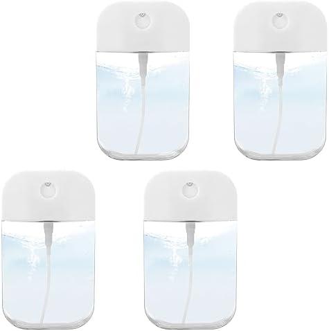 4 Pcs Clear Spray Bottles, Cardcase-like Plastic Perfume Spray Bottles Refillable Fine Mist Spray Bottle Portable Moisturizing Sprayer Box Empty Travel Bottle for Makeup Cosmetic Essential Oil 50ML Cap