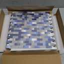 VAOVI Kitchen Tiles Backsplash Peel and Stick Metal Sticky Brick Mosaic Wall Stickers Bathroom Waterproof(10Tiles,Blue) (10sheets/pack)