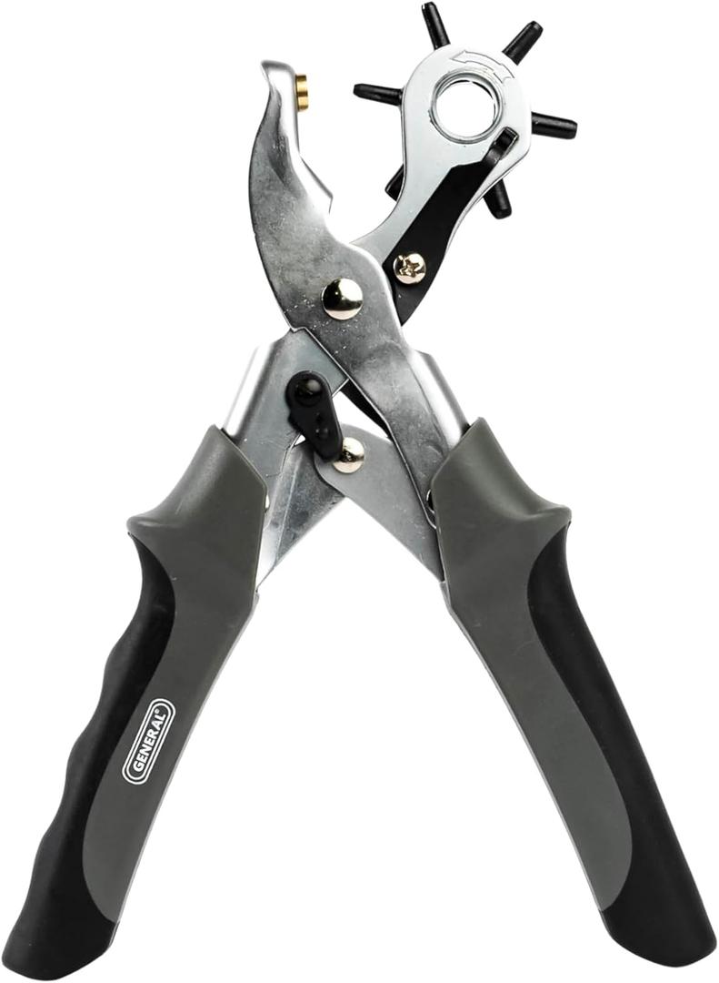 General Tools Revolving Punch Pliers 73 - 6 Multi-Hole Sizes For Leather, Rubber, & Plastic - Hobbies & Crafts