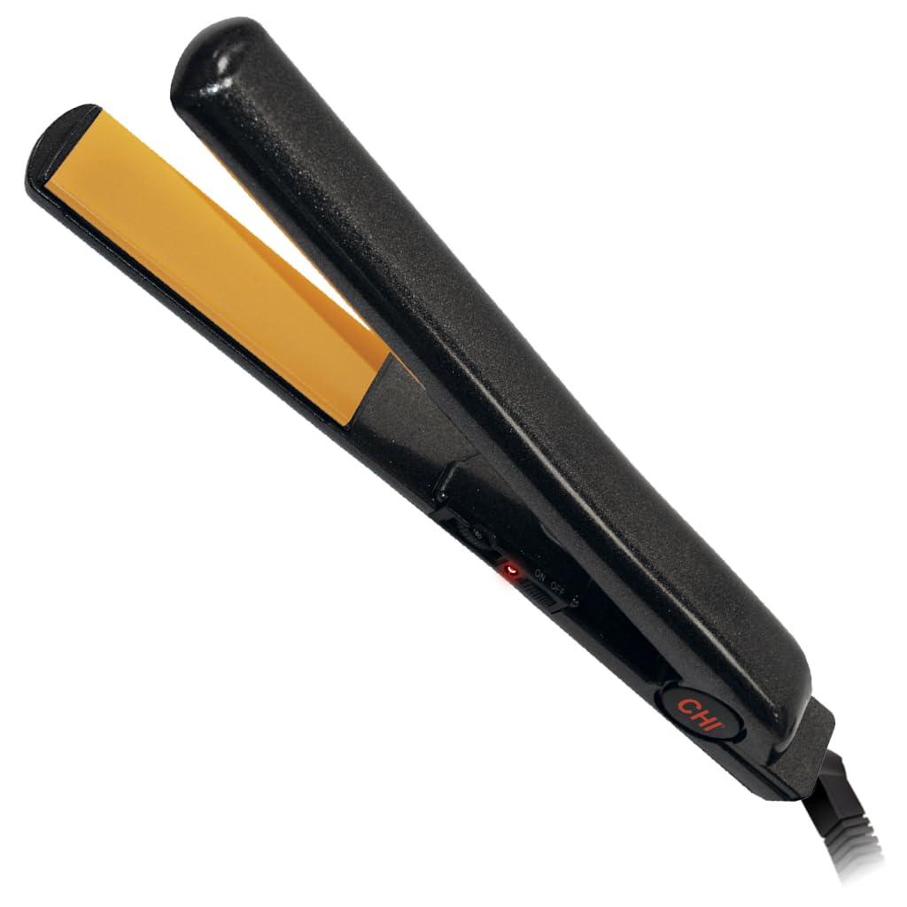 CHI Tourmaline Ceramic Series Flat Iron, Hair Straightener For Silky Smooth Hair, Ideal For Straightening Or Curling Hair, 1" Iron, Onyx Black (Black)