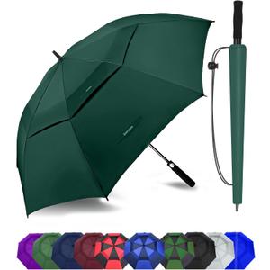 Golf Umbrella Large 72 Inch, Extra Large Oversize Double Canopy Vented Windproof Waterproof Umbrella, Automatic Open Golf Umbrella for Men and Women and Family.