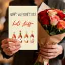 3 x Funny Valentines Day Card for Boyfriend Girlfriend, Hot Stuff Happy Valentines Day Card with Red Envelope and Sticker for Him Her (#057)