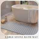 Extra Large Foldable Stone Bath Mat, 60 x 20 Inches, Grey