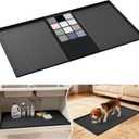 URMONA Waterproof Silicone Under Sink Mat 40'' x 22'' Shelf Liner for Kitchen and Bathroom, Cabinet and Counter Protector, Storage and Organizers, Litter Mat, Pet Cat Puppy Essentials(Black)